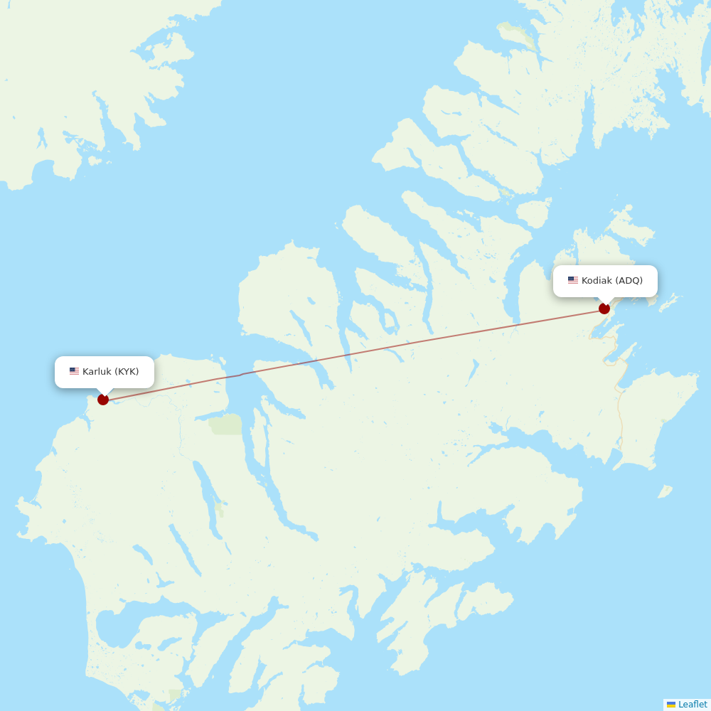 Island Air Service at KYK route map