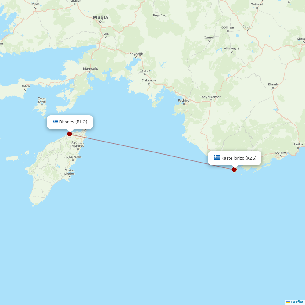 Olympic Air at KZS route map