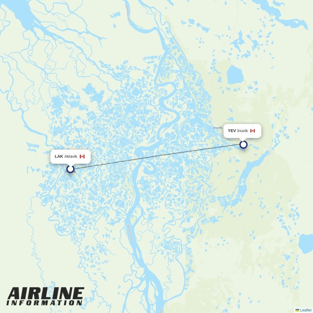 North Wright Air routes from LAK