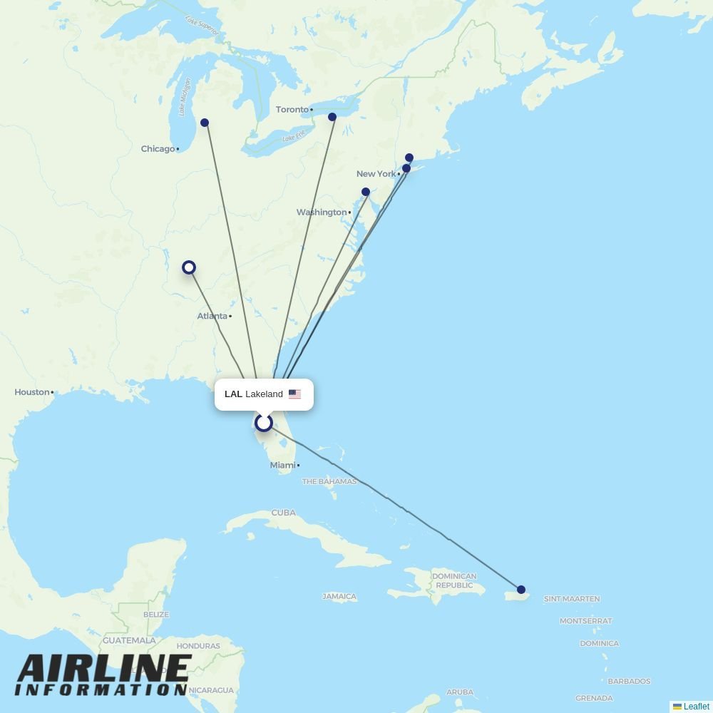 Avelo routes from LAL
