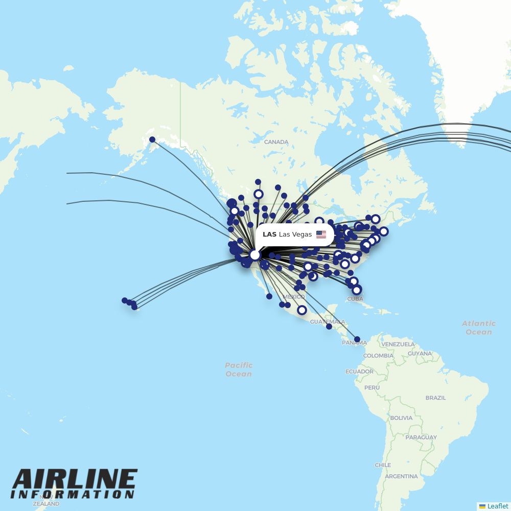 Sun Country Airlines routes from LAS
