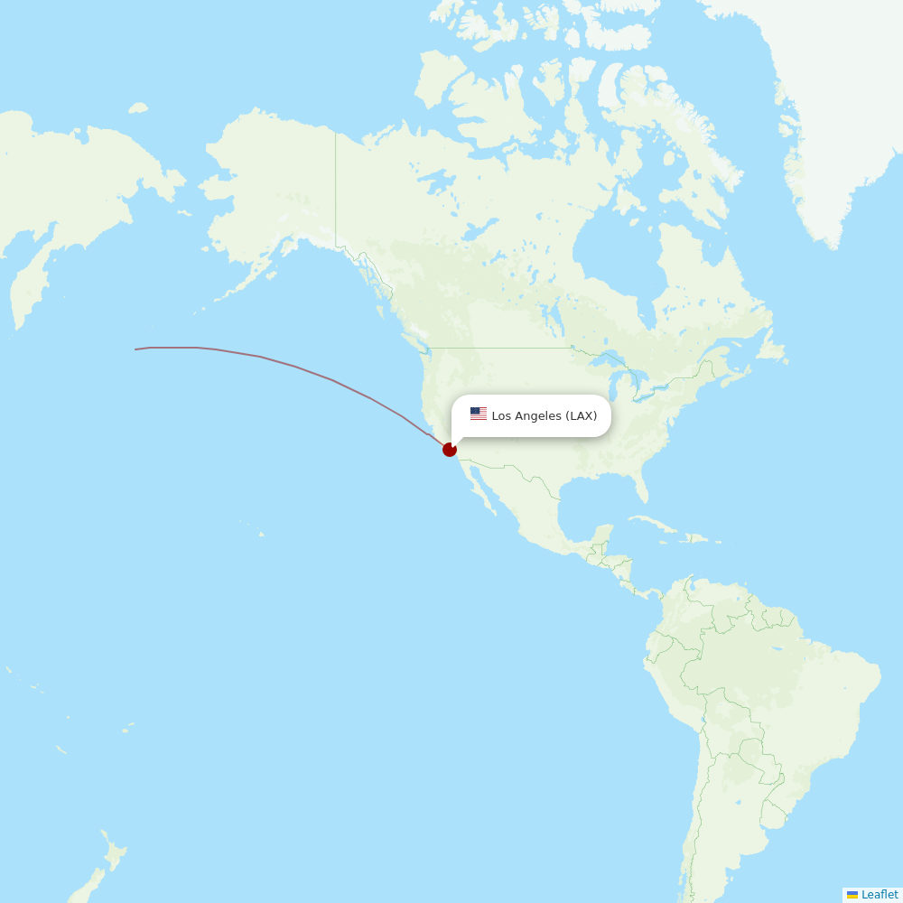 EVA Air at LAX route map