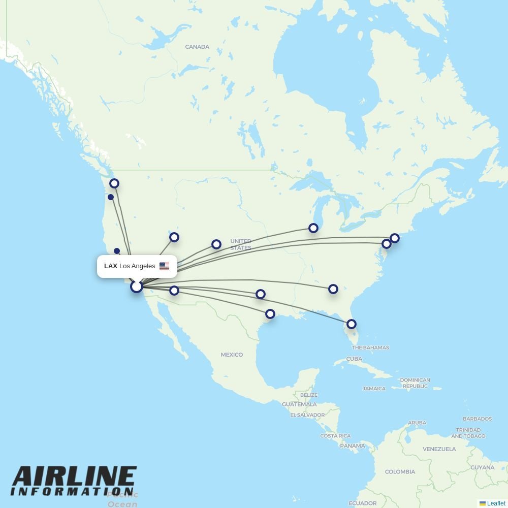 Frontier routes from LAX