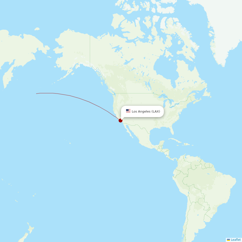 Starlux Airlines at LAX route map