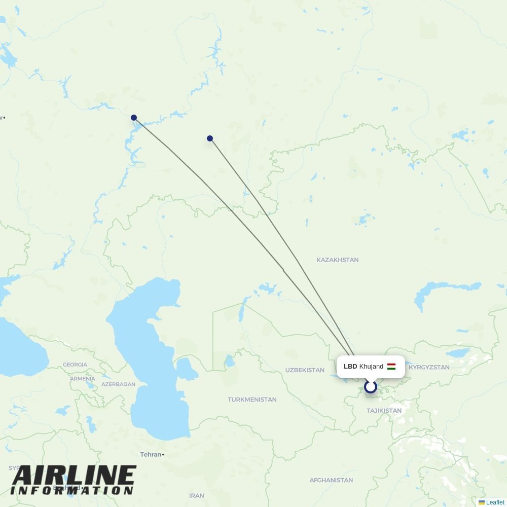 Nordwind Airlines routes from LBD