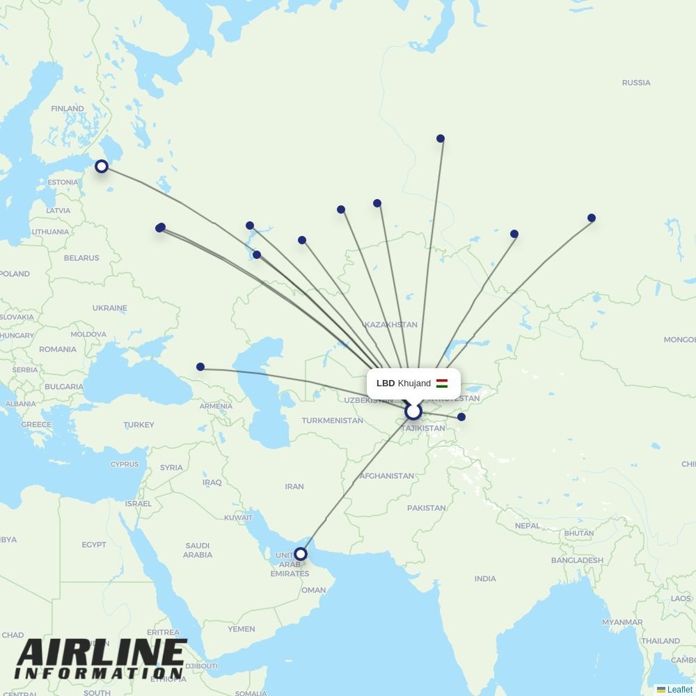 Somon Air routes from LBD