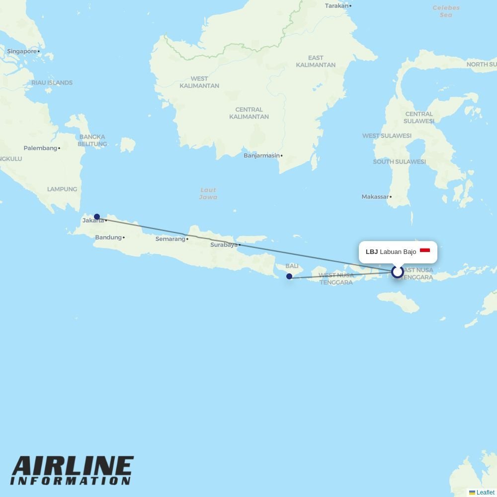 Batik Air routes from LBJ
