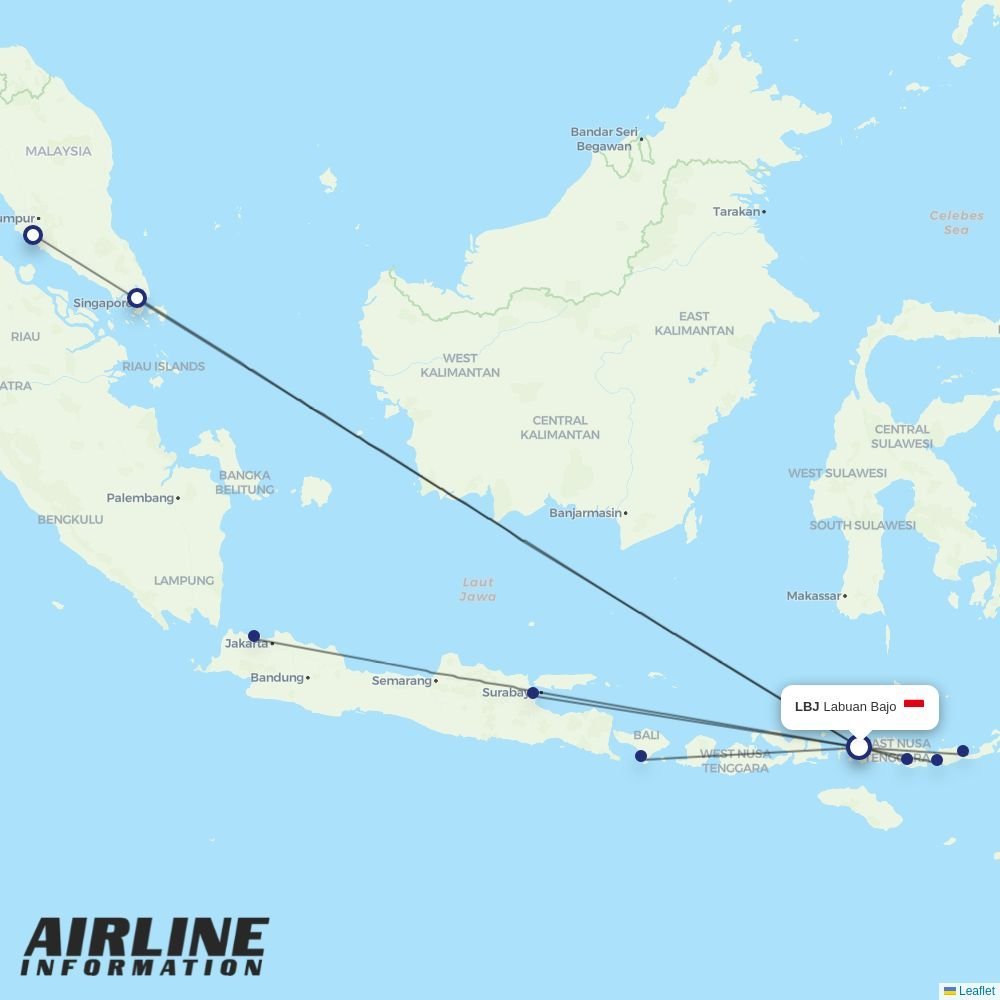 Indonesia AirAsia routes from LBJ