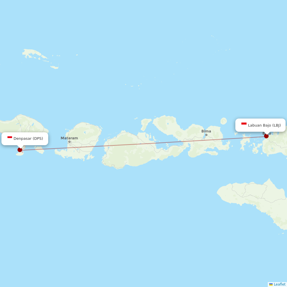 Indonesia AirAsia at LBJ route map