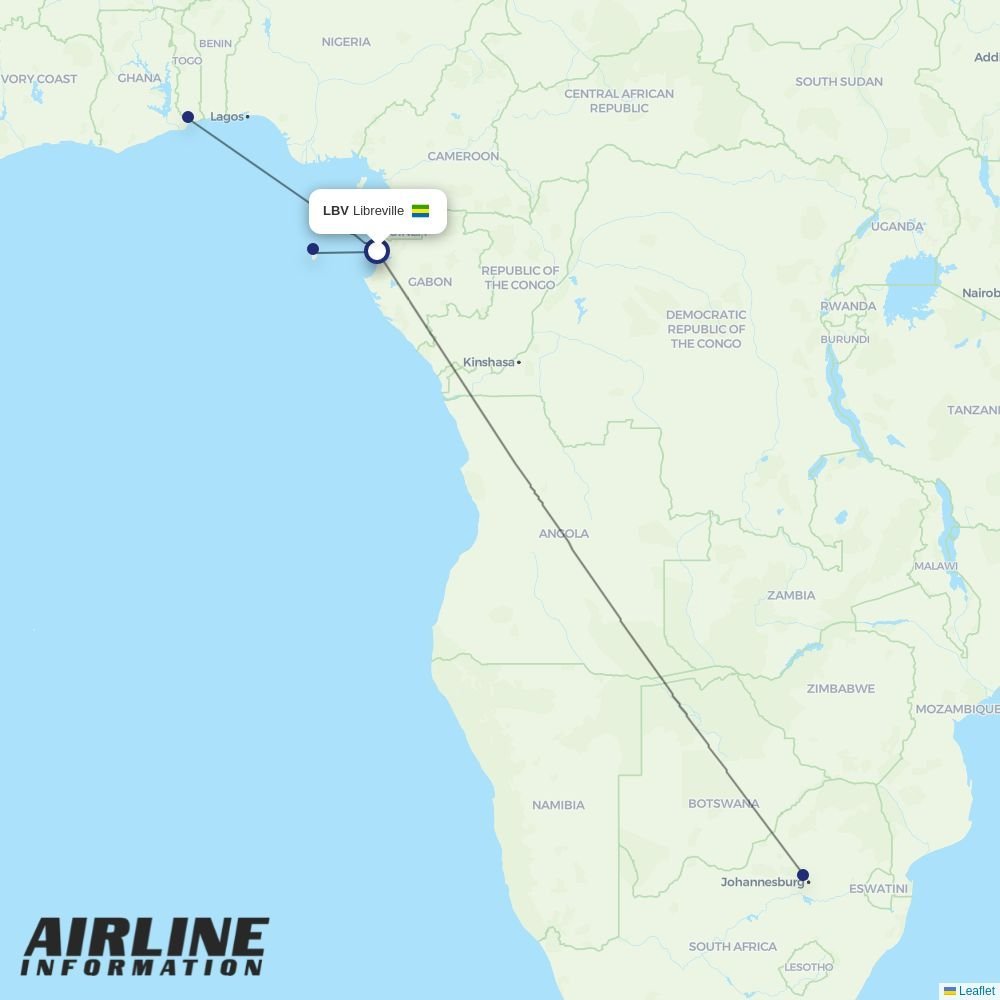 ASKY Airlines routes from LBV