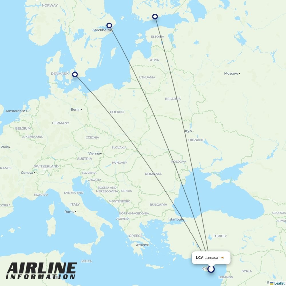 Norwegian Air Sweden routes from LCA