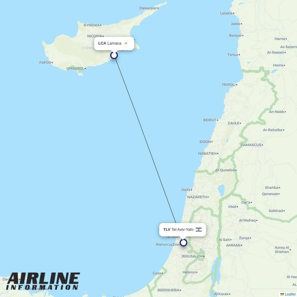TUS Air routes from LCA