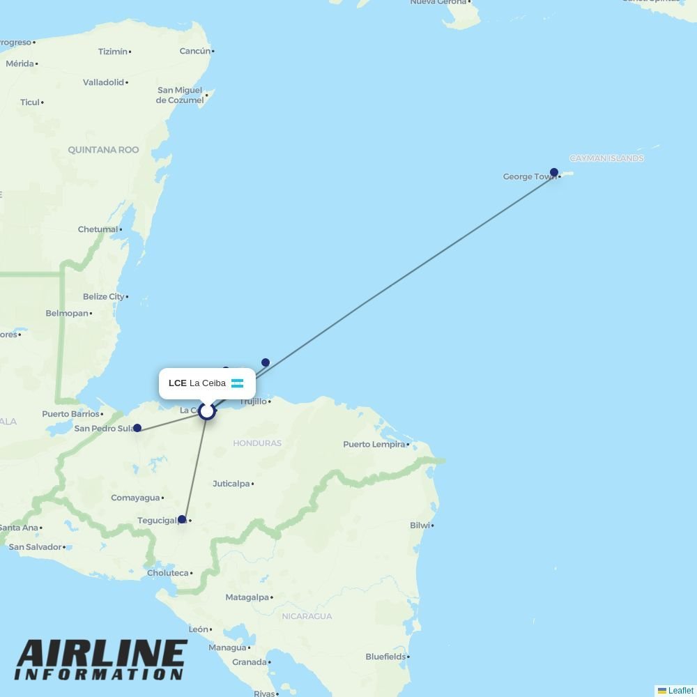 CM Airlines routes from LCE