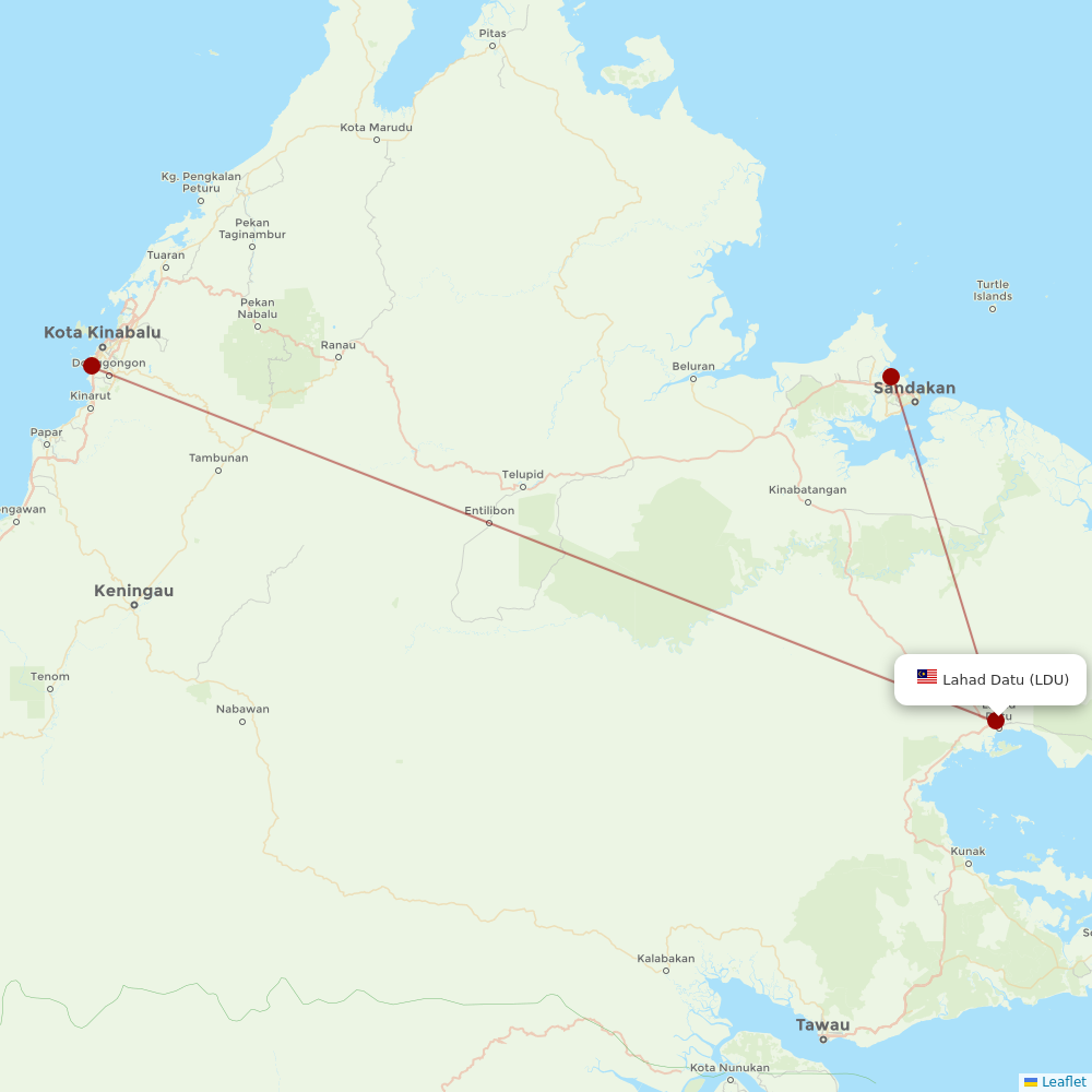 Malaysia Airlines at LDU route map