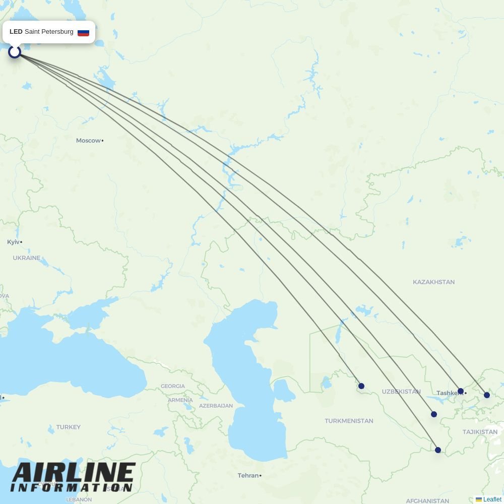 Centrum Air routes from LED