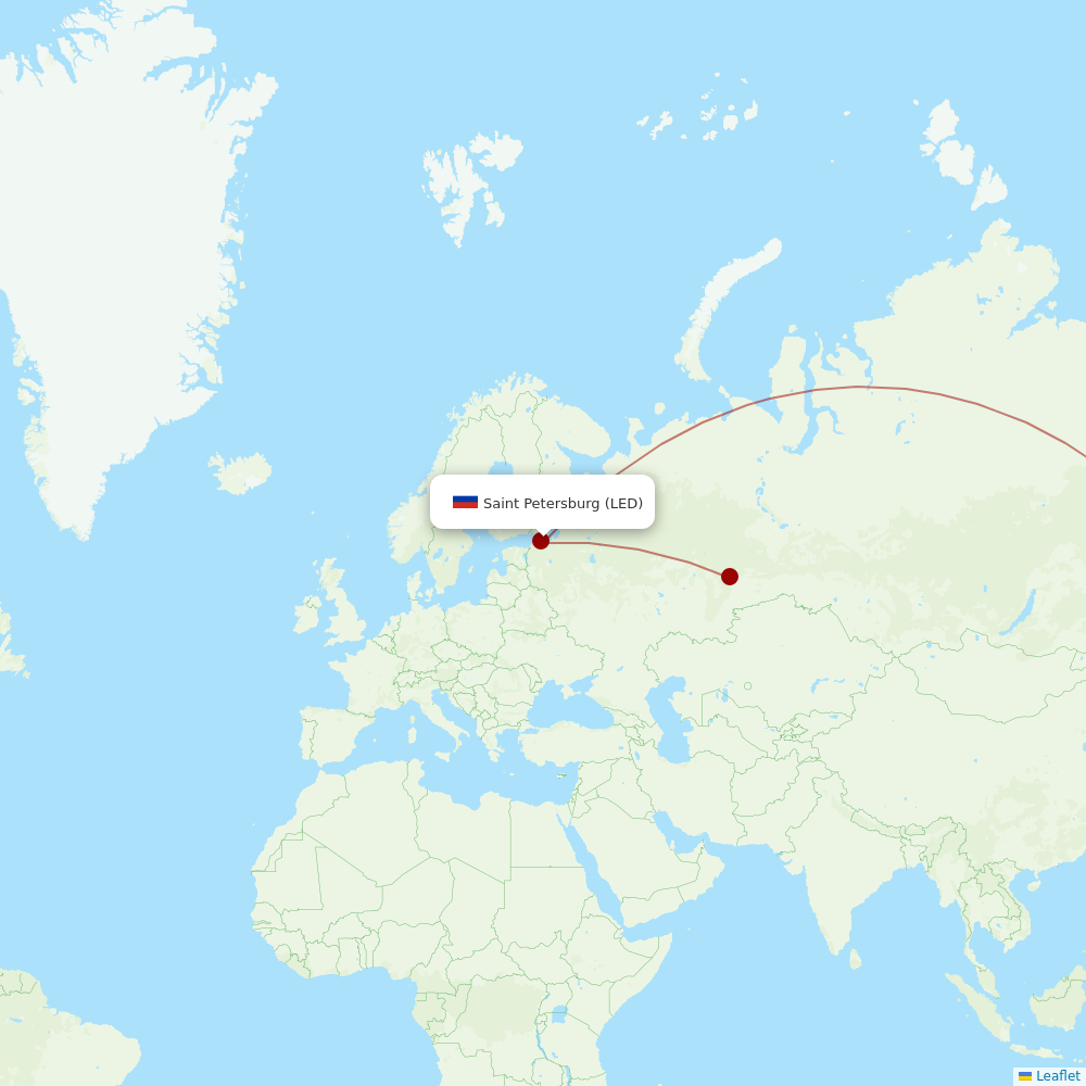 Yakutia at LED route map