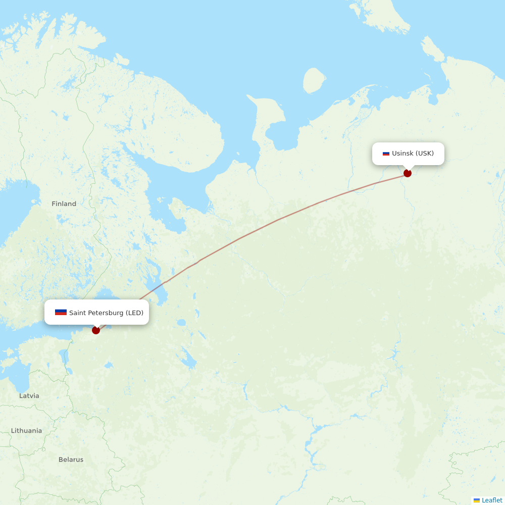 UVT Aero at LED route map