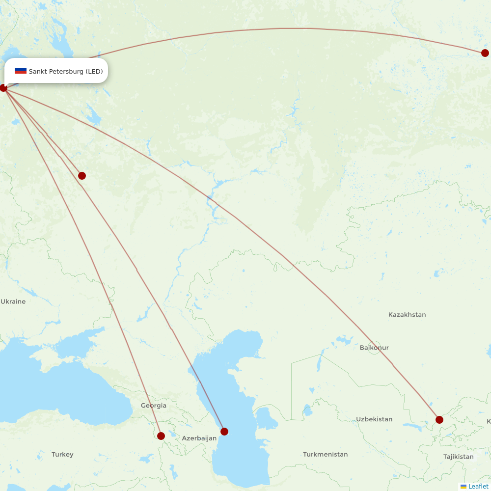 UTair at LED route map