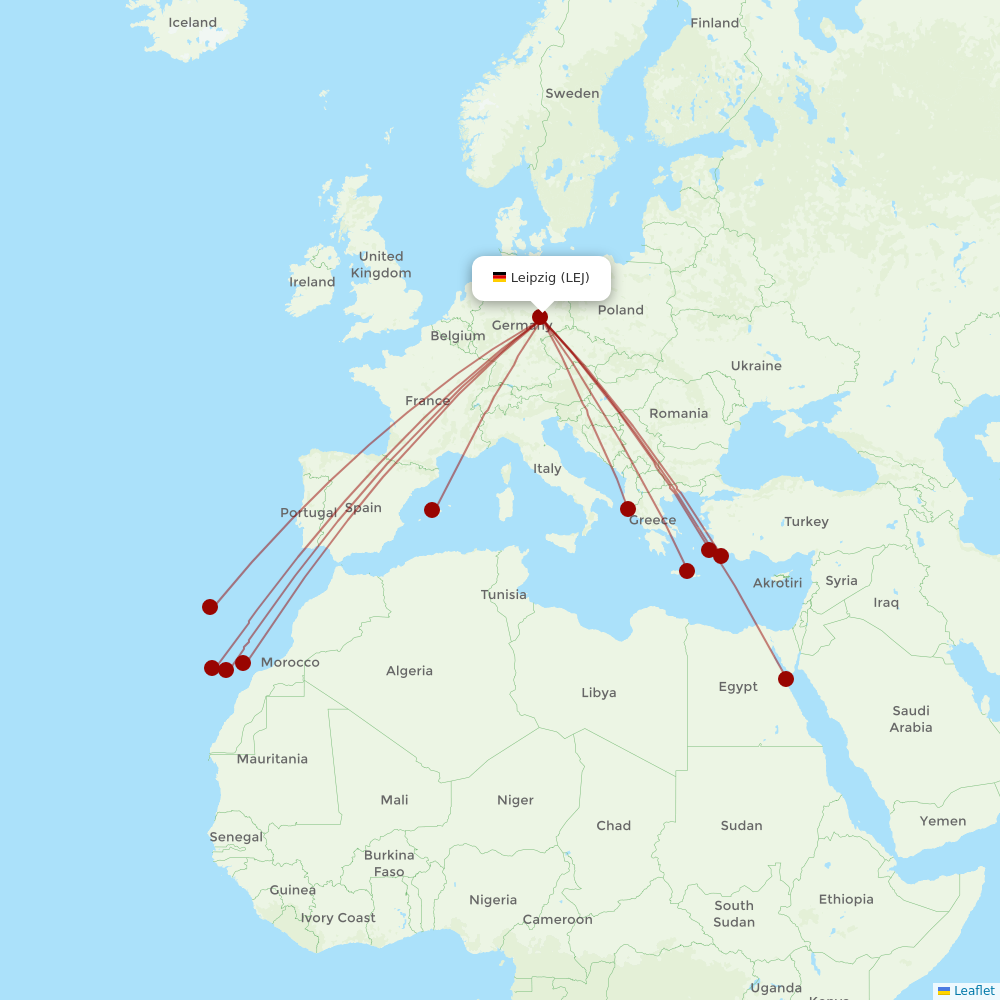 Condor at LEJ route map