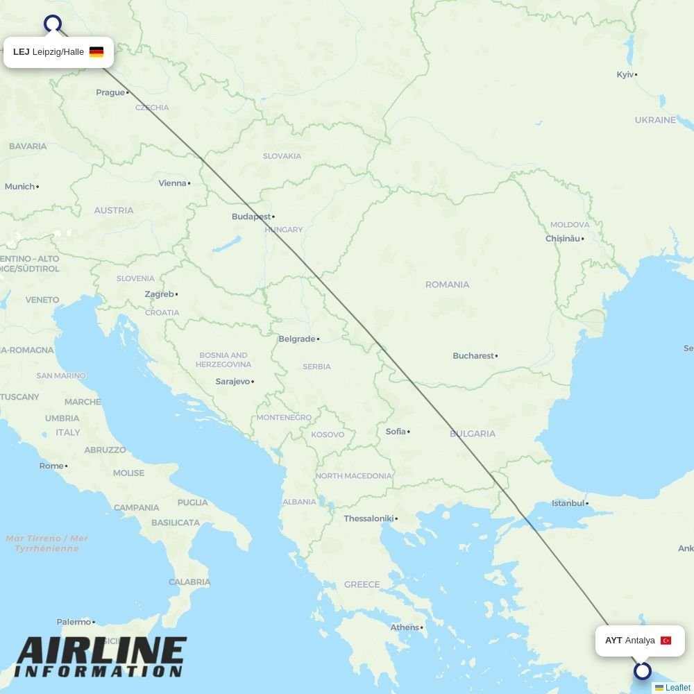 SunExpress routes from LEJ