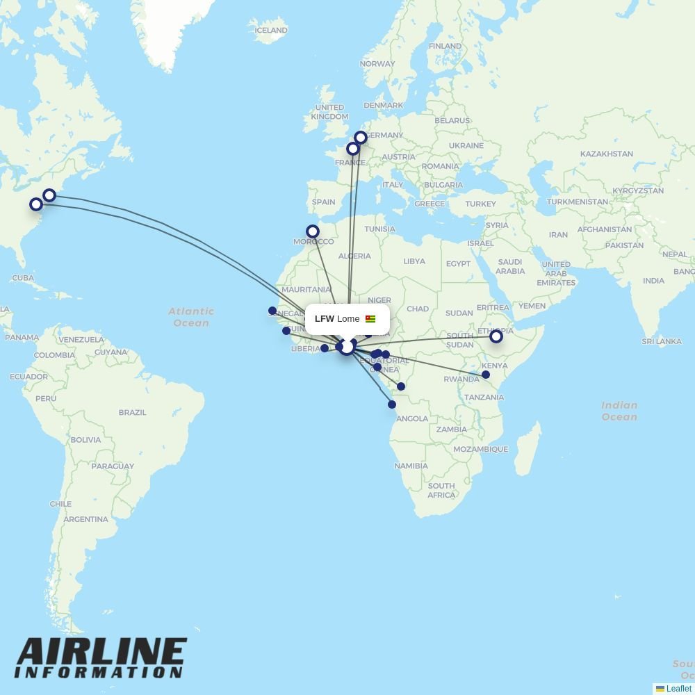 Air Burkina routes from LFW