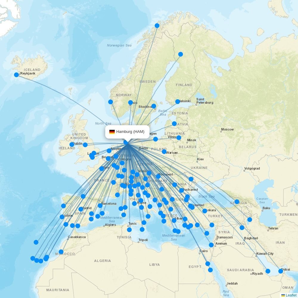 JetBlue routes from LGA