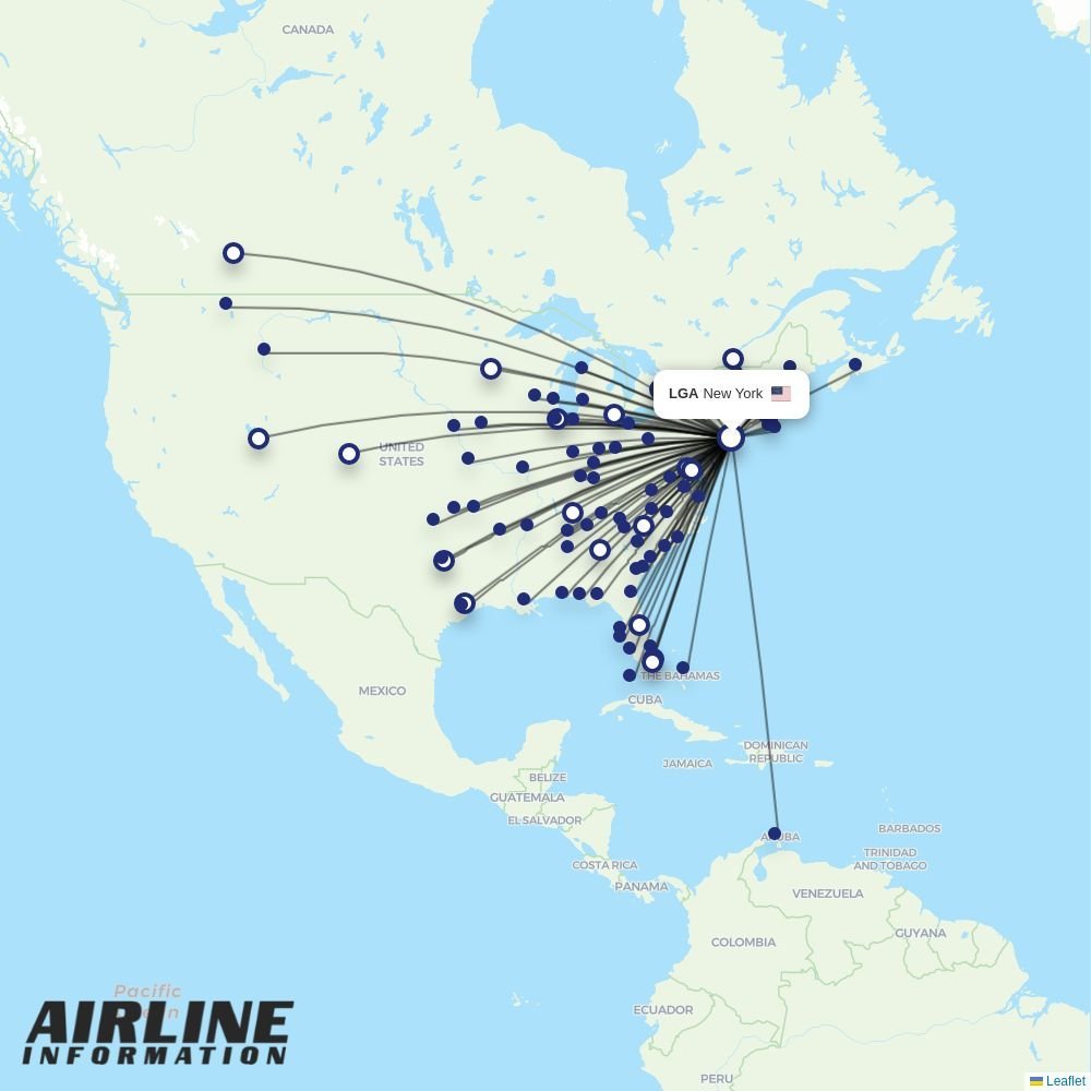 Delta routes from LGA