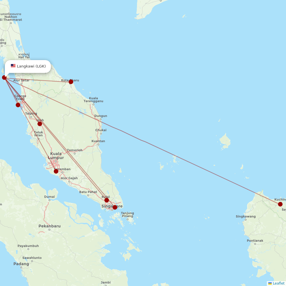 AirAsia at LGK route map