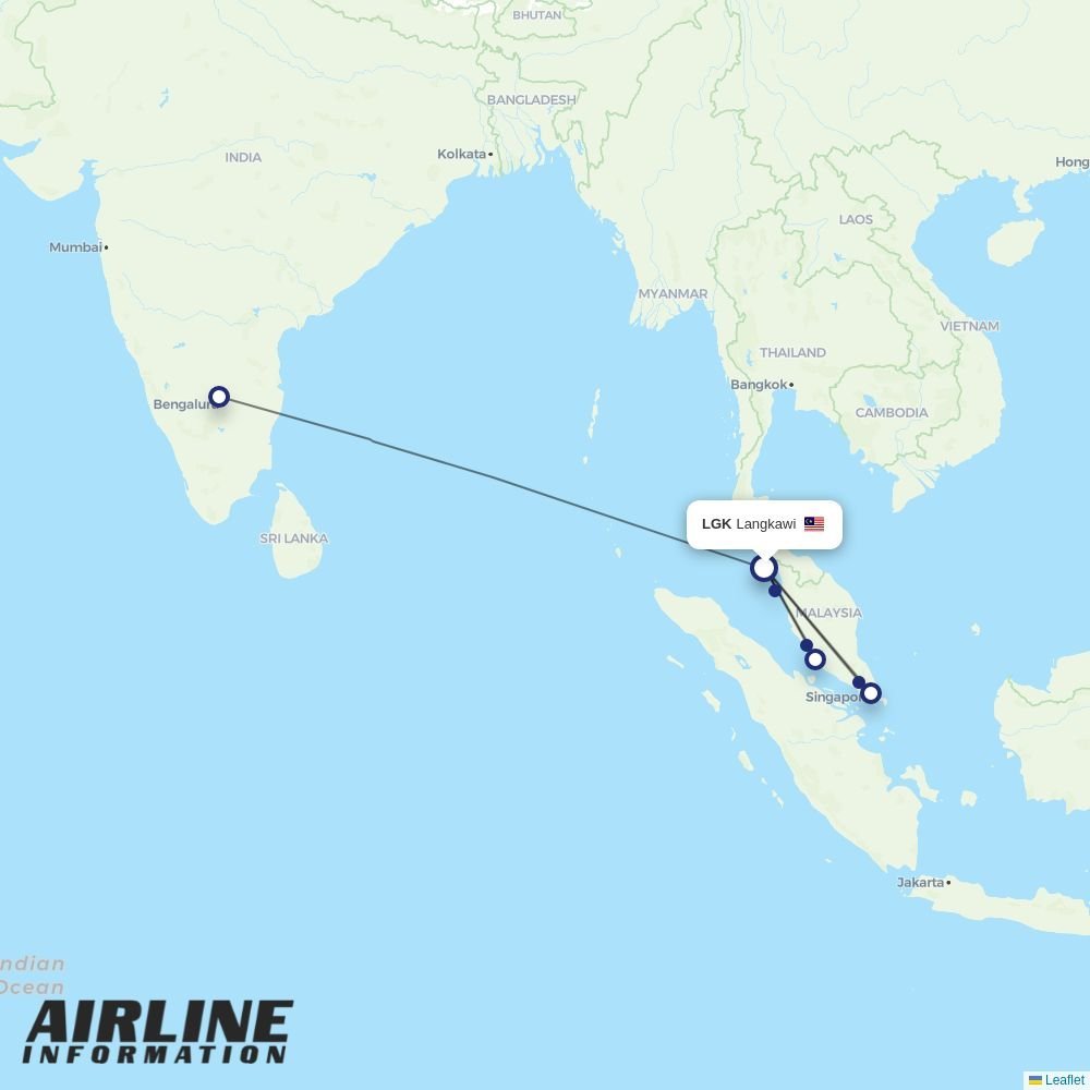 Batik Air routes from LGK