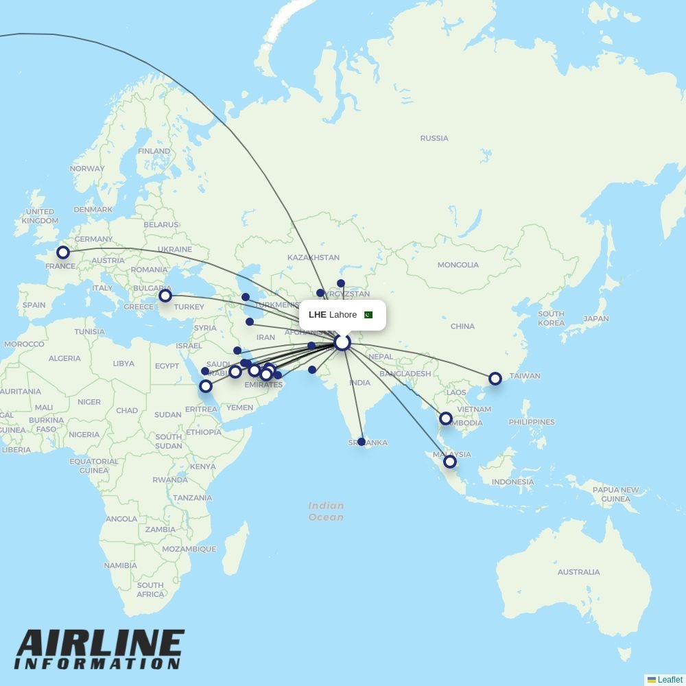PIA routes from LHE