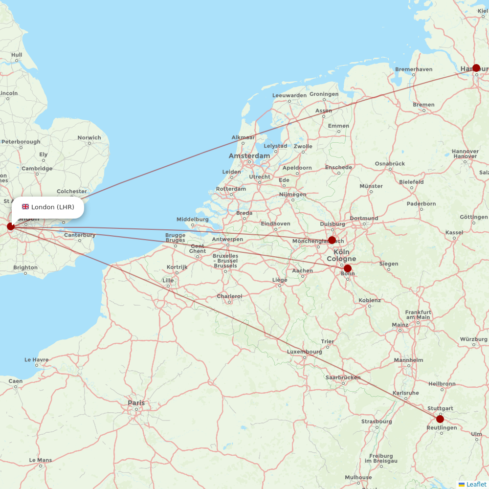 Eurowings at LHR route map
