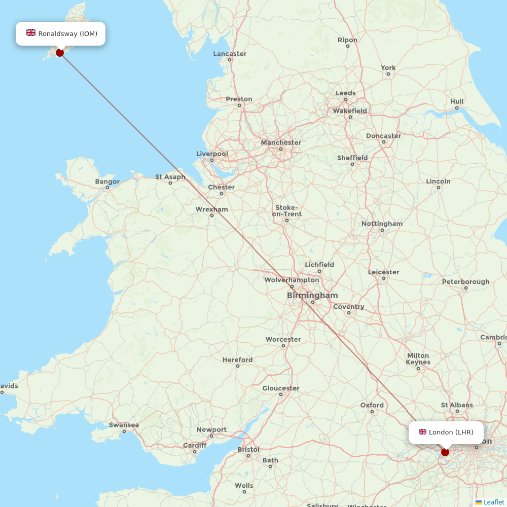 Loganair at LHR route map