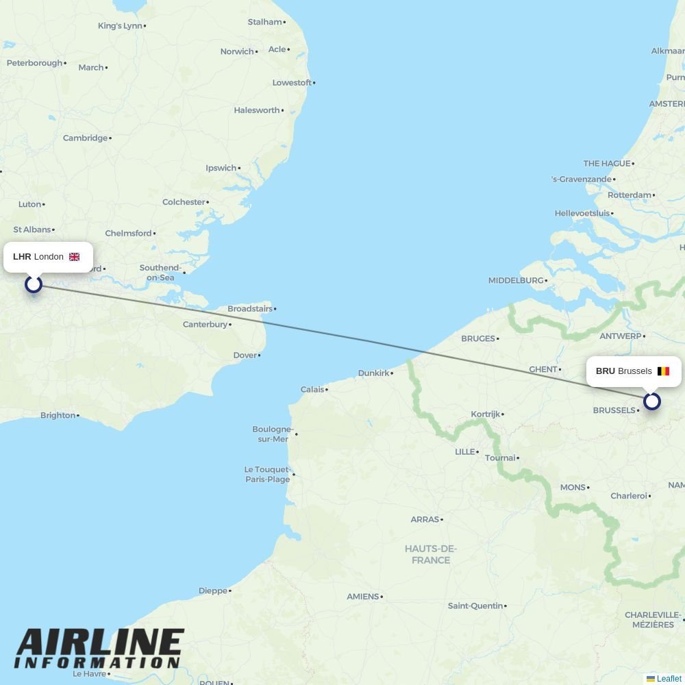 Brussels Airlines routes from LHR