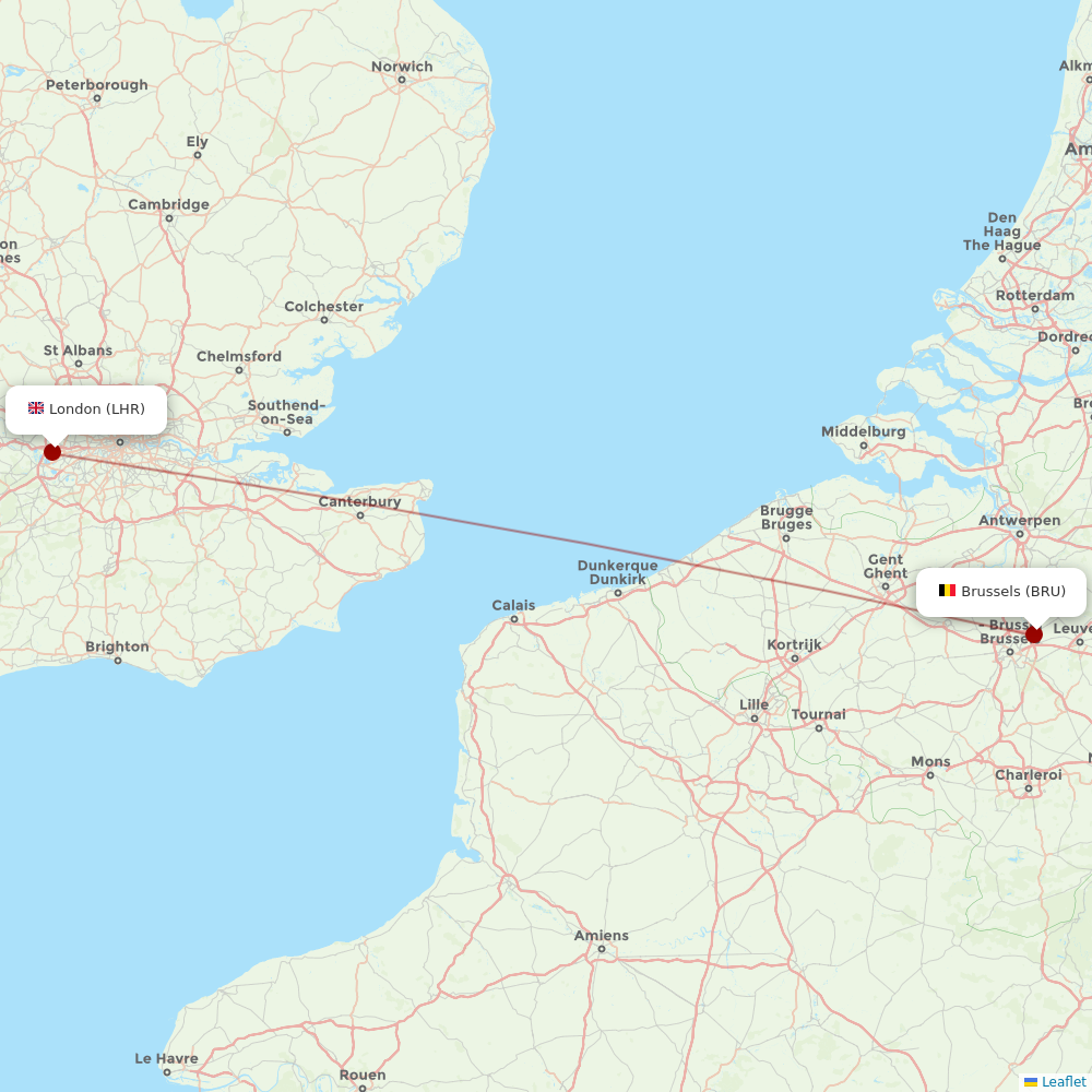 Brussels Airlines at LHR route map