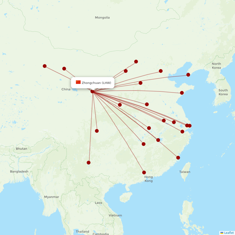 China Eastern at LHW route map