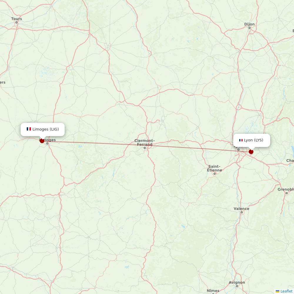 Chalair at LIG route map