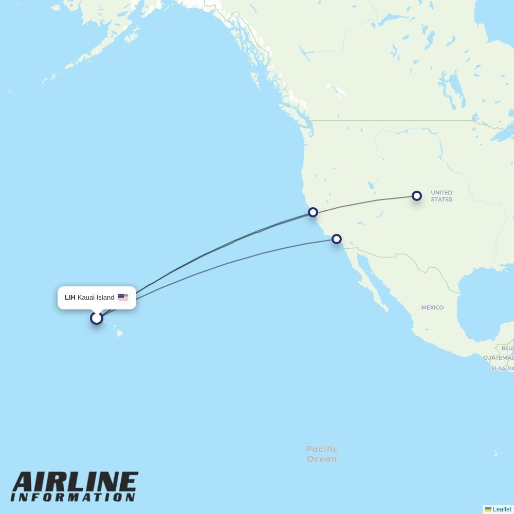 United routes from LIH