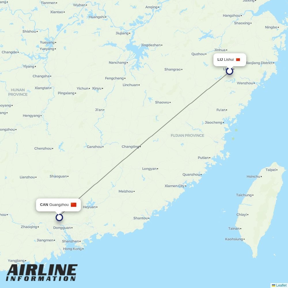 China Southern routes from LIJ