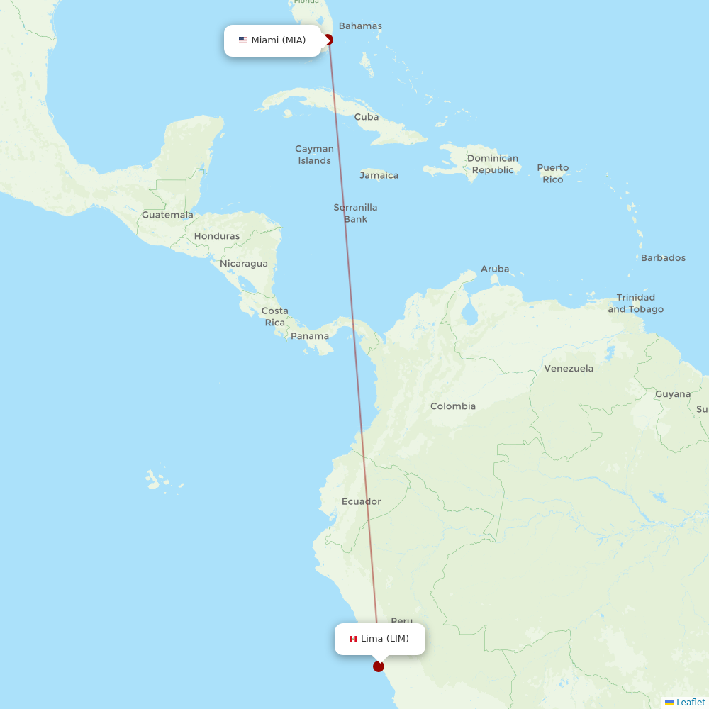 Sky Airlines at LIM route map