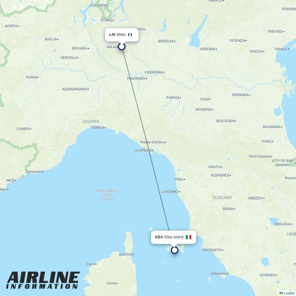 Polar Airlines routes from LIN