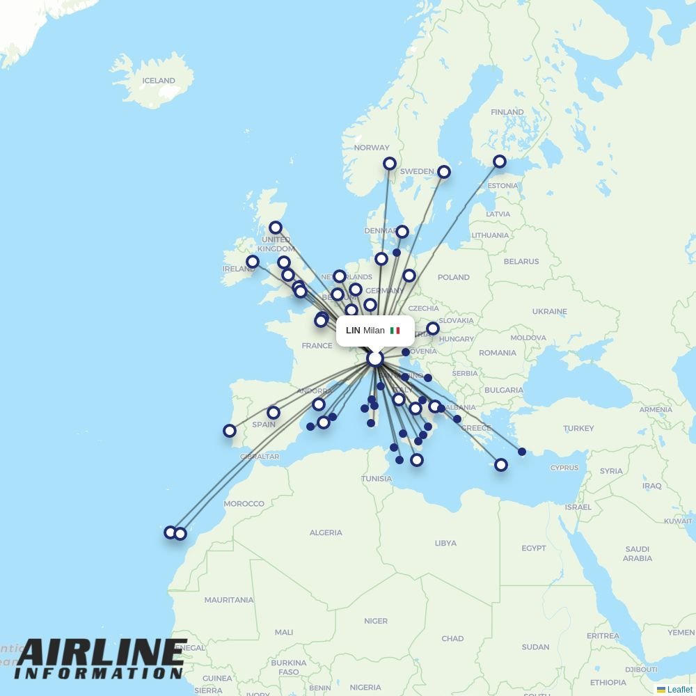 AeroItalia routes from LIN
