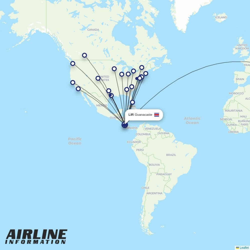 Air Canada routes from LIR