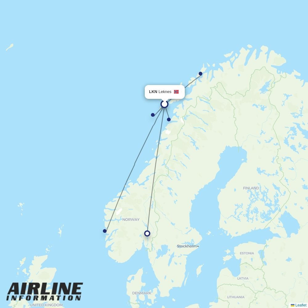 Wideroe routes from LKN