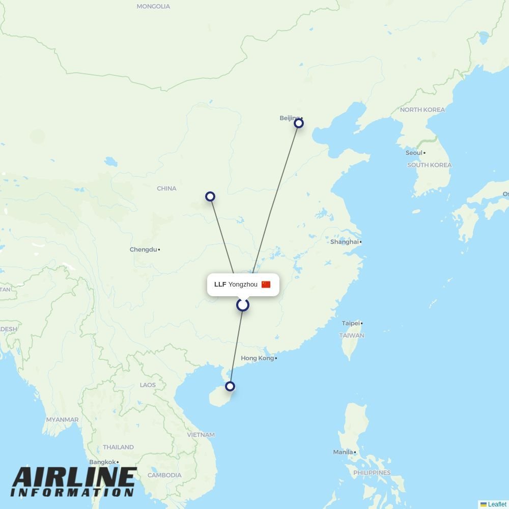 Air Changan routes from LLF