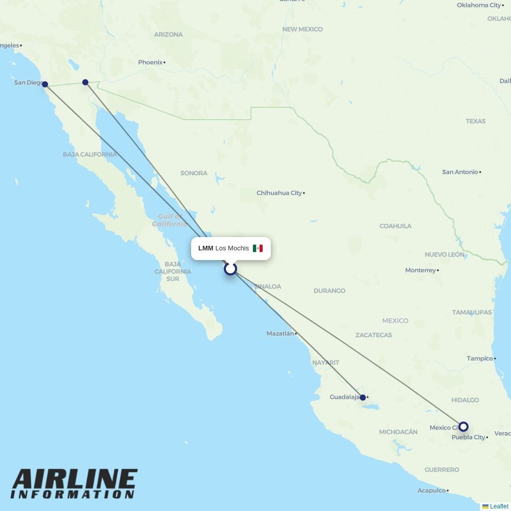 Volaris routes from LMM