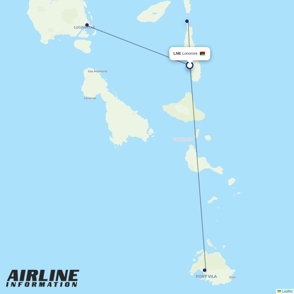Air Vanuatu routes from LNE