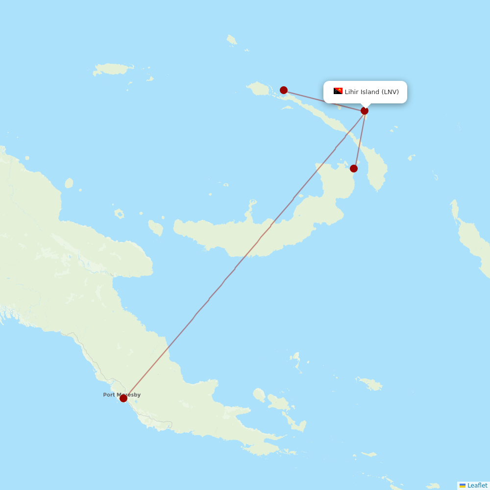 PNG Air at LNV route map