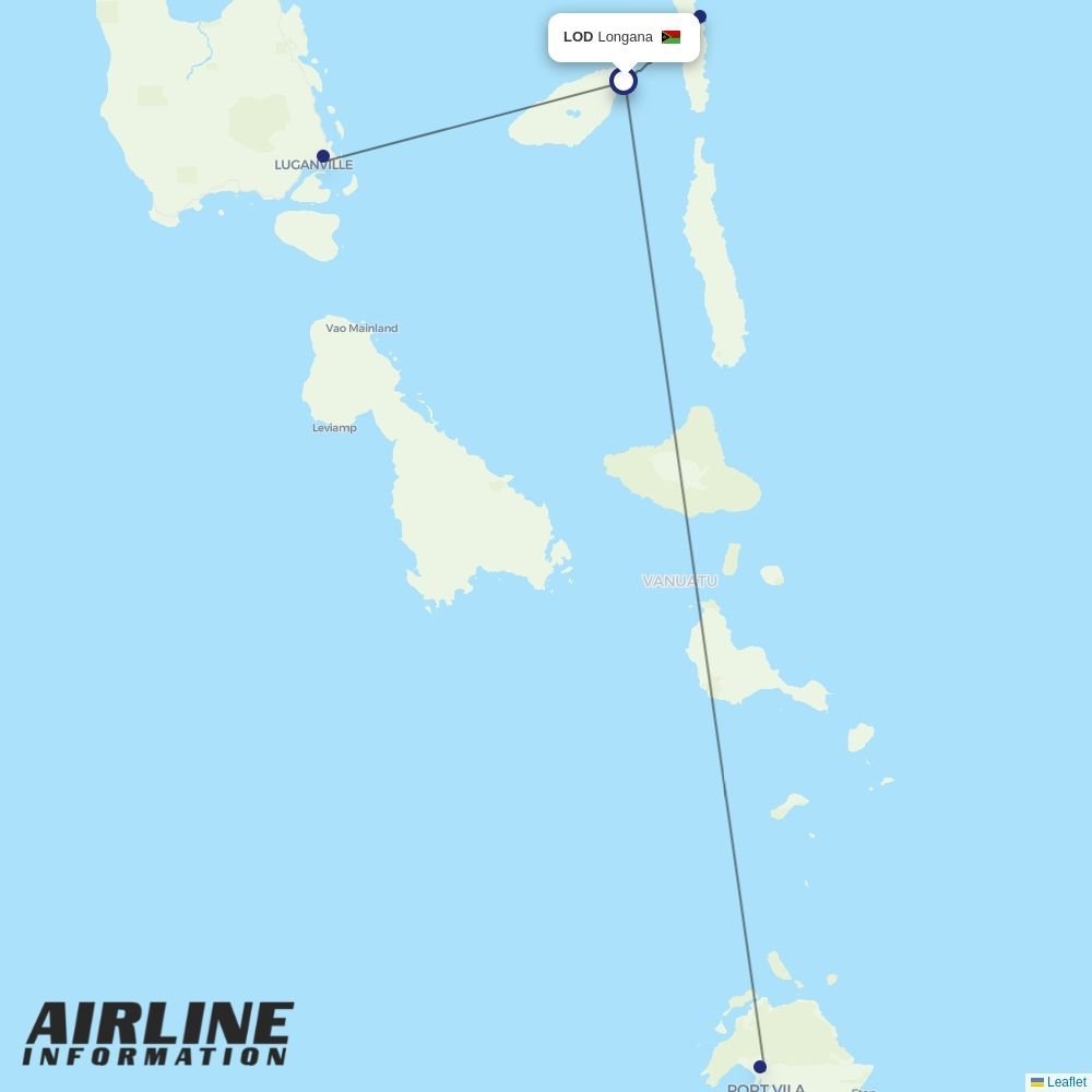 Air Vanuatu routes from LOD