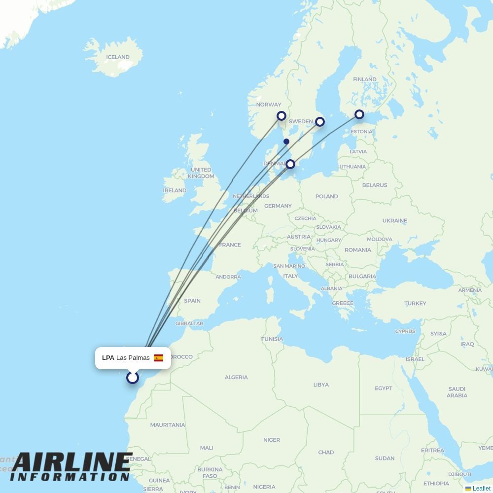 Norwegian Air Sweden routes from LPA