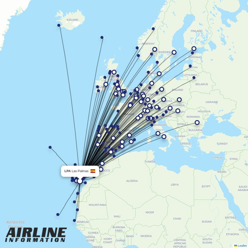 Jet2 routes from LPA